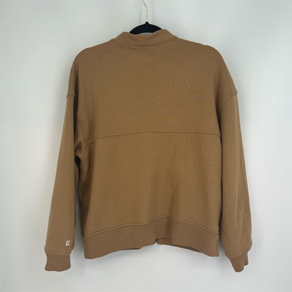 Everlane Varsity Cardigan Tawny Brown Camel Ochre Organic Cotton, Medium - Picture 4 of 6
